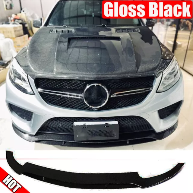 Gloss Black Front Bumper Lip Spoiler For Benz C292 GLE550 GLE400 GLE43 2015-2018