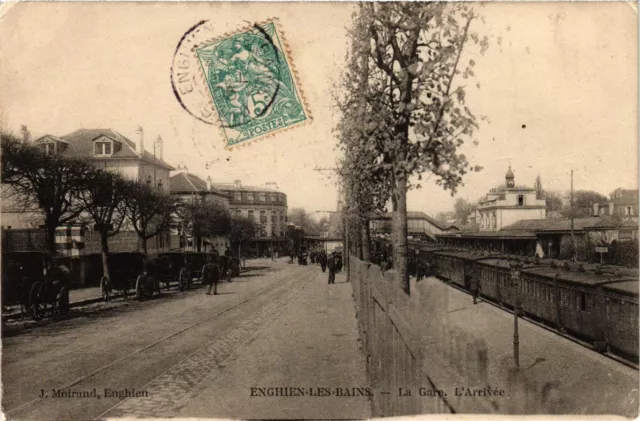 CPA AK ENGHIEN-les-BAINS - La Gare - L'Arrivée (380524)