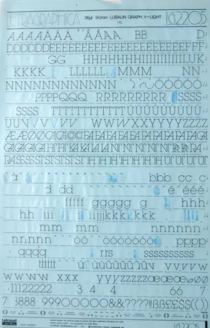 LETRAGRAPHICA/LETRASET Rub On Letter Transfers 36pt LUBALIN GRAPH (#2205) 9.0mm