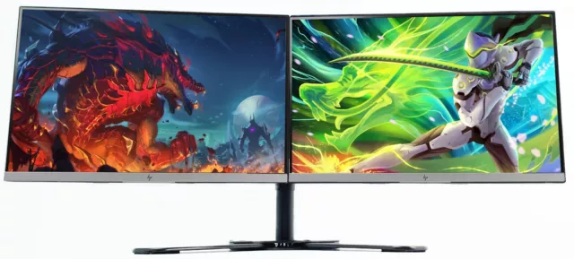 2 x 27" DUAL HPE273 PC Monitor FULL HD Bildschirm Setup Brandneu Dual Ständer HDMI DP