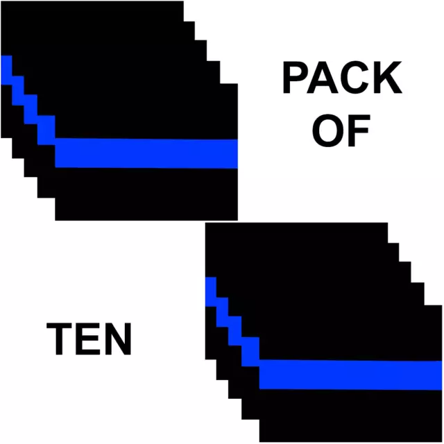 Thin Blue Line Police Officer Vinyl Decal Sticker Pack Of 10 Car Truck Cop USA