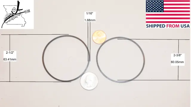 2x #036 Square O-Rings 2-3/8"ID X 2-1/2"OD X 1/16" CS  Buna-N Oring Nitrile +250