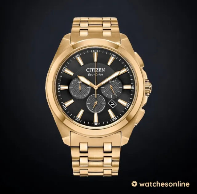 New New Citizen Eco-Drive Men's Gold-Tone 41MM Watch CA4512-50E