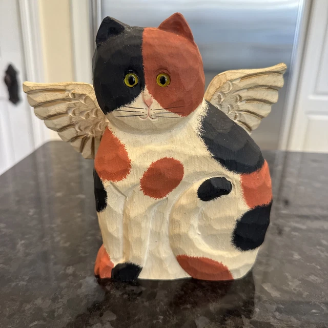 JAMES HADDON SIGNED Folk Art Cat Figurine Set of 2 $38.95
