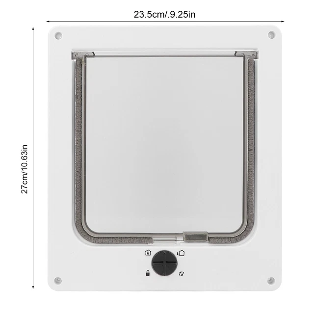 Interruptor giratorio flexible para puerta de gato (blanco) puerta de 4 vías cerradura puerta para mascotas gato perro gato 4 vías