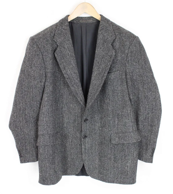 Harris Tweed Giacca Uomo ~ Grande Lana Vergine Monopetto Foderato Intaglio