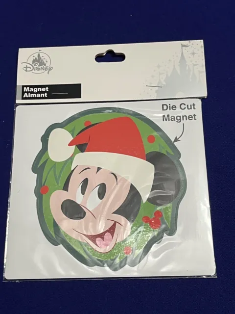 2023 Disney Parks Christmas Holiday Santa Mickey Mouse Die Cut Magnet New