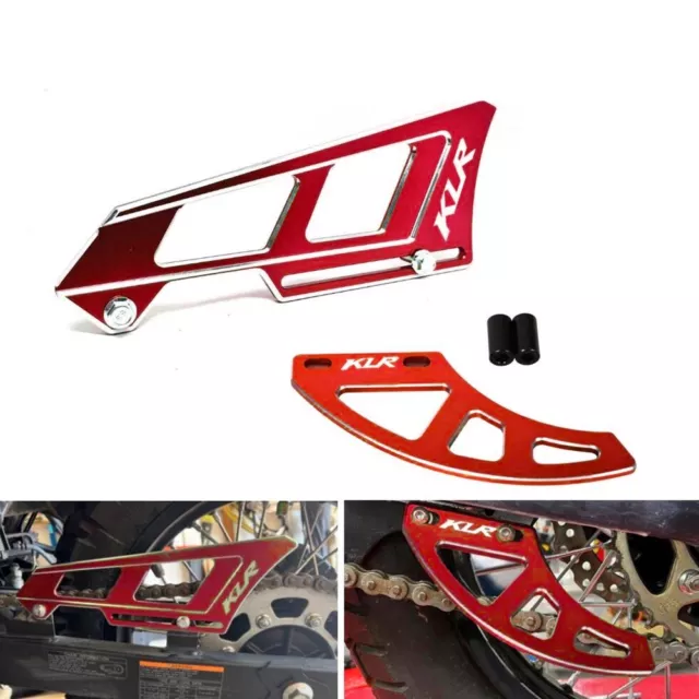 For Kawasaki KLR650 2022-2024 CNC RED Rear Chain Guard Cover Protector Set