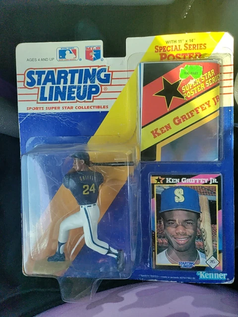 KEN GRIFFEY JR. Seattle Mariners Starting Lineup SLU MLB 1992 Figure Card Poster