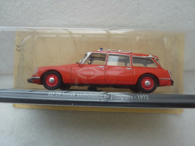 Norev ? Pour Presse Citroen Id 20 Ambulance Pompiers 1972 Neuf En Blister Serti