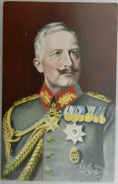 ██ Kaiser Wilhelm II. In feldgrauer Uniform ║ Gemälde ║ Künstlerkarte