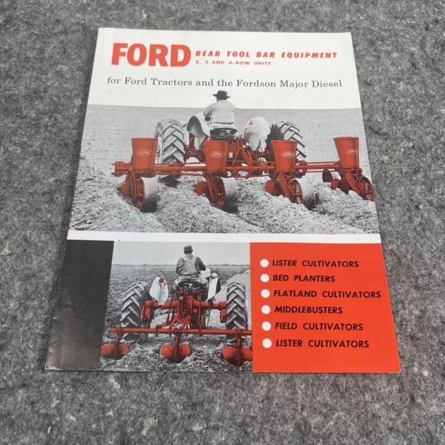 Vintage Original Ford & Fordson Major Rear Tool Bar Equipment brochure 1957