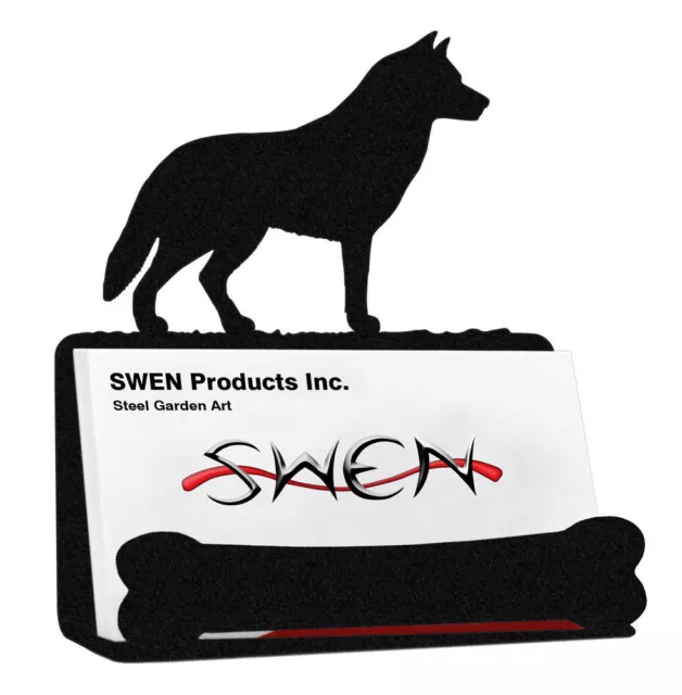 SWEN Products SIBERIAN HUSKY Dog Black Metal Business Card Holder