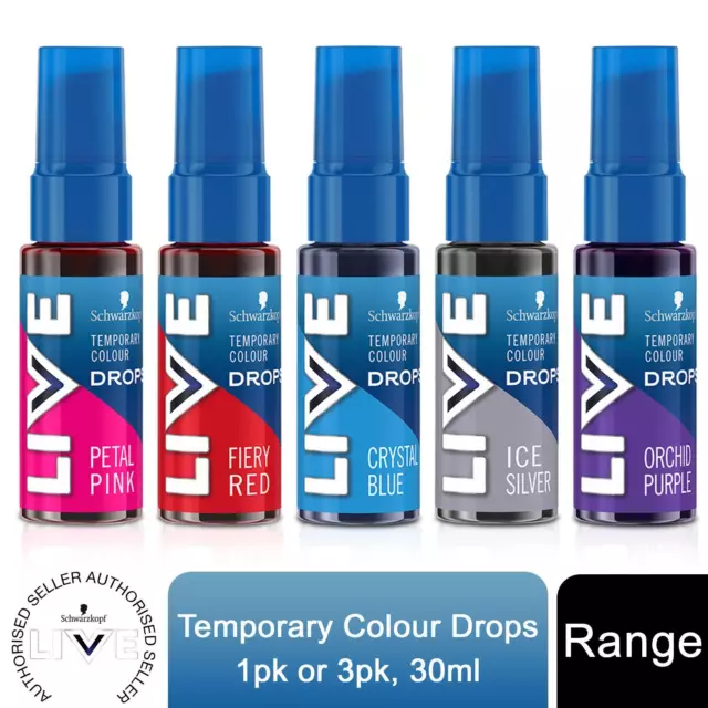 Schwarzkopf LIVE Colour Drops Semi-Permanent Hair Dye, 1 Pack or 3 Pack