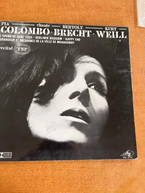 Disque Vinyl 33t Pia colombo chante Brecht et Kurt Weill