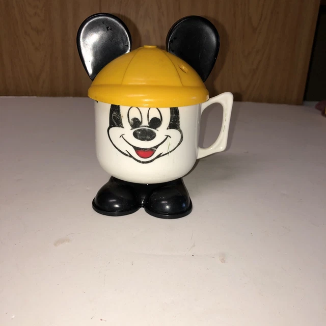 VINTAGE WALT DISNEY Mickey Mouse Child Sippy Drinking Cup with Ears 8.