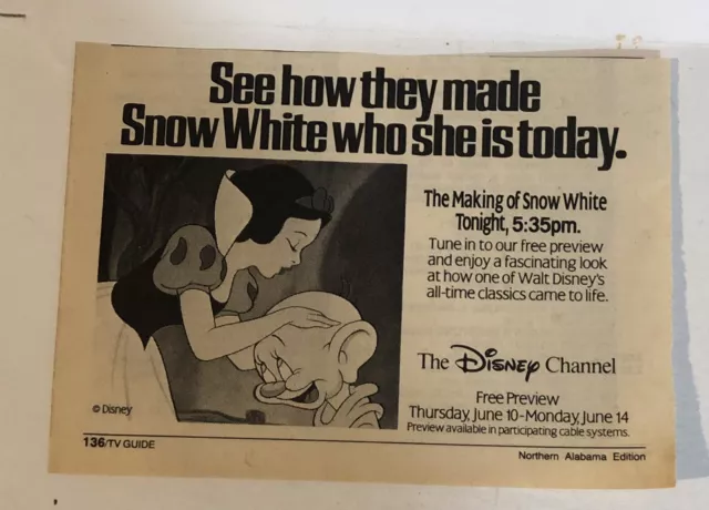 Making Of Snow White Tv Guide Print Ad Disney Channel TPA15