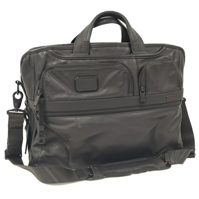 TUMI 2WAY BUSINESS Bag Leather Black $210.28 - PicClick CA
