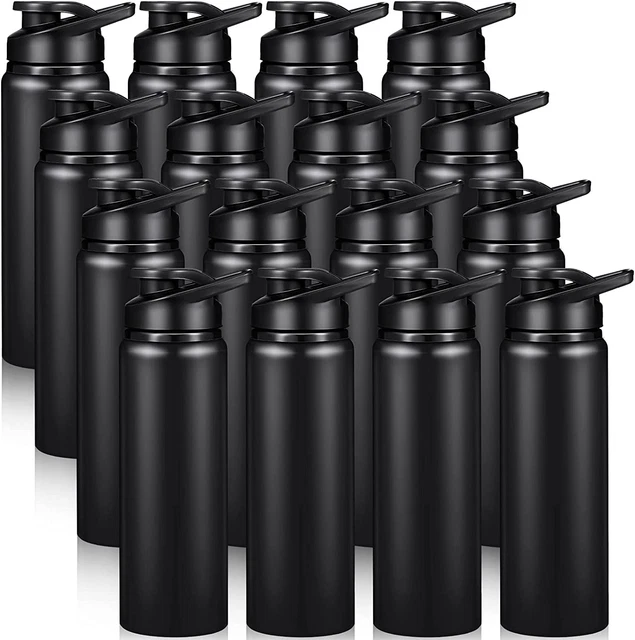 Botellas de agua de aluminio de 16 piezas a granel 25 oz deportivas con tapa a presión Lig