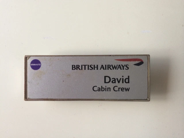 BRITISH AIRWAYS CABIN Crew Name Badge Collectable Aviation