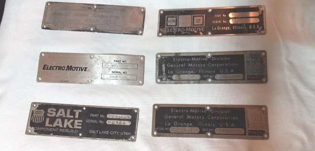 6 railroad Builders Plates  Union Pacific  Locomotive Vintage  USA  Sign Train