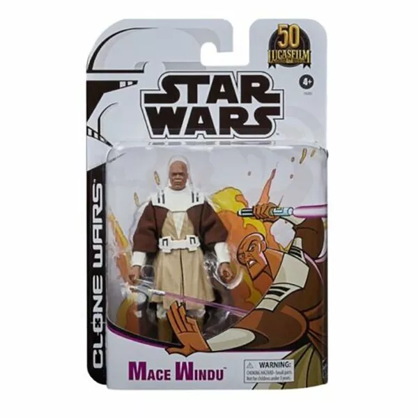 Star Wars Black Series Mace Windu Clone Wars Figure Exclusive 50th Anniversary