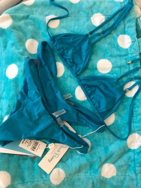 Beach Bunny Swimwear Bunny Basics Bottom Size Small Teal/Aqua New With Tags