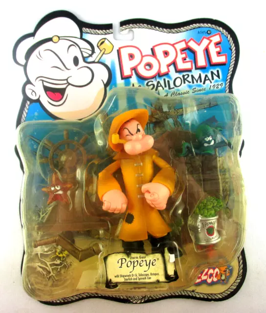 MEZCO + POPEYE the SAILORMAN / POPEYE mit SPINAT DOSE und STEUERRAD + TOP OVP