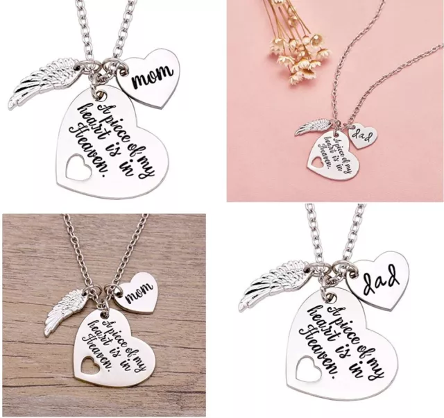 Collar Memorial A Piece of My Heart is in Heaven Memorial Papá Colgantes Dije