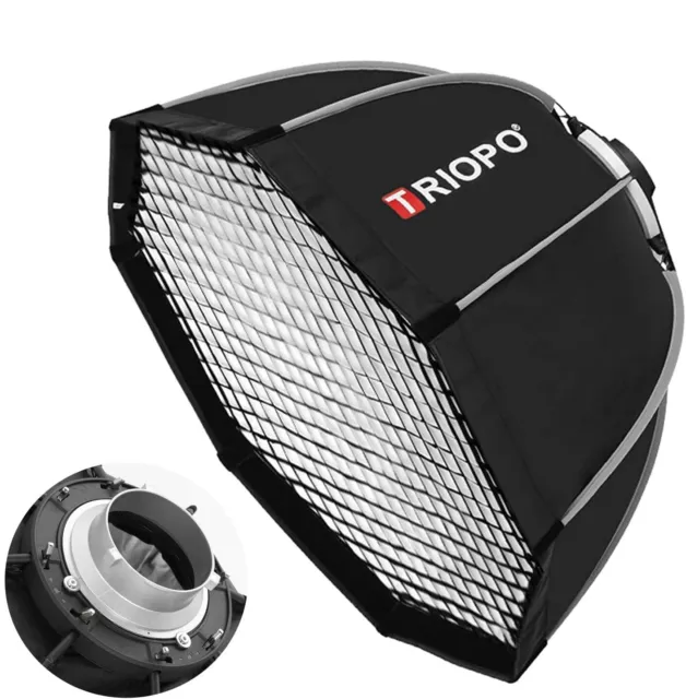 Triopo Softbox 55CM Octagon Soft Box Quick Release Bowen Mount Honeycomb Grid #2