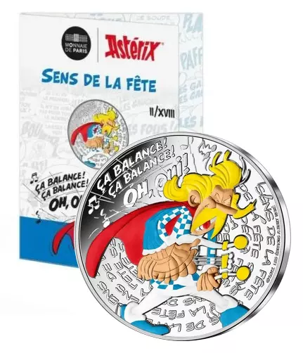 10 Euros Argent France 2022 Colorisée Astérix - Sens de la fête