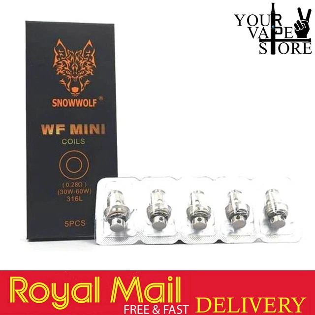 SNOWWOLF WF MINI Coils - 0.28ohm (30-60W) 316L | Pack Of 5 £10.99 - UK SNOWWOLF WF MINI Coils - 0.28ohm (30-60W) 316L | Pack Of 5 £10.99 - UK