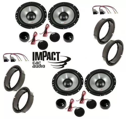 IMPACT Ef 65S Set 8 Haut Parleur Pour VW Polo 2009> Avec Conn / Brkt Enceinte