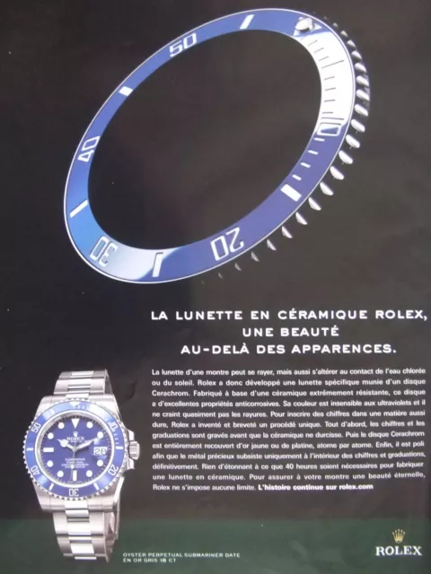 Publicité De Presse 2009 Montre Rolex Oyster Perpetual Submariner Date