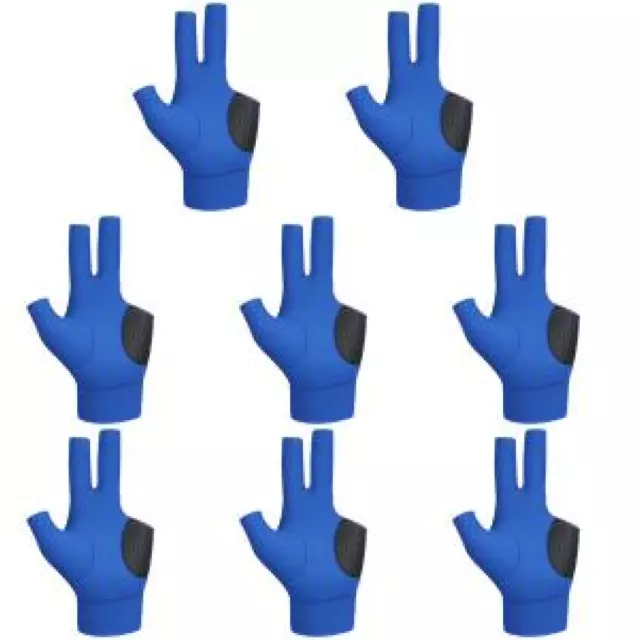 3 Fingers Pool Gloves Breathable Billiard Gloves Left/Right Hand (Blue Left)