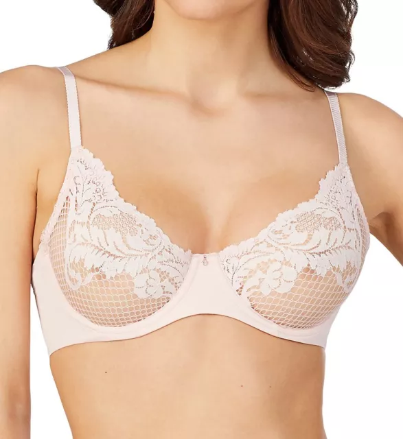 NWT Le Mystere Women's 32D Lace Allure Unlined Underwire Bra 8246 Pink