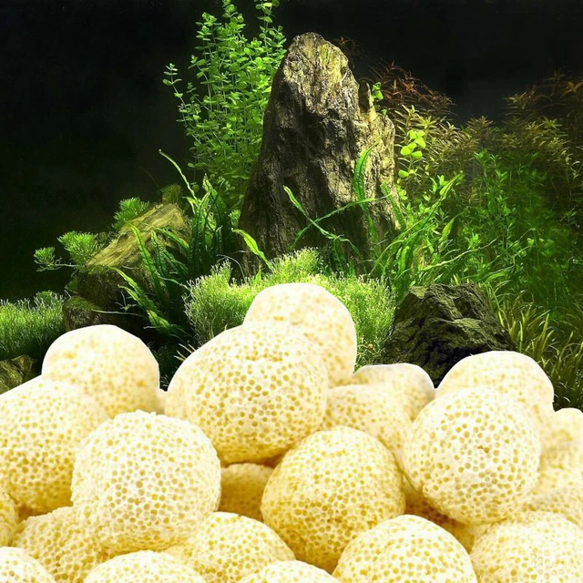 21 mm Acuario Poroso Filtro de Cerámica Media Bolsa Red Bola Biológica Piscina
