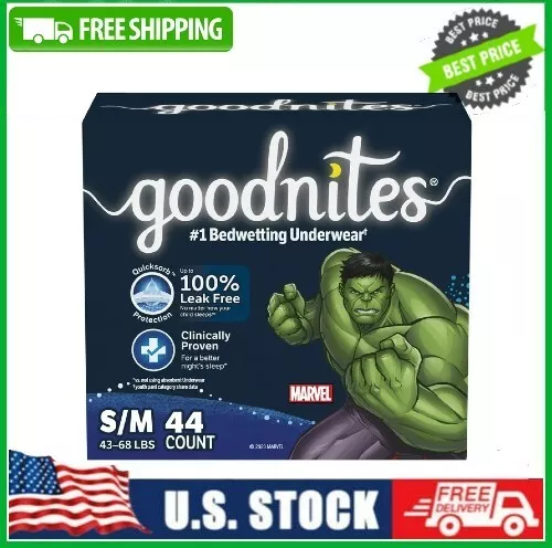 Goodnites Nighttime Bedwetting Underwear for Boys, size S/M, 44 Count