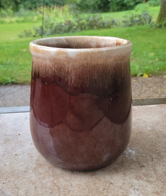 VINTAGE MCCOY POTTERY Brown Drip Canister/Cookie Jar/Crock/utensil NO