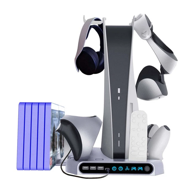 For PS VR2 Handle Charger Dock Multi-function Cooling Station Stand Base for PS5