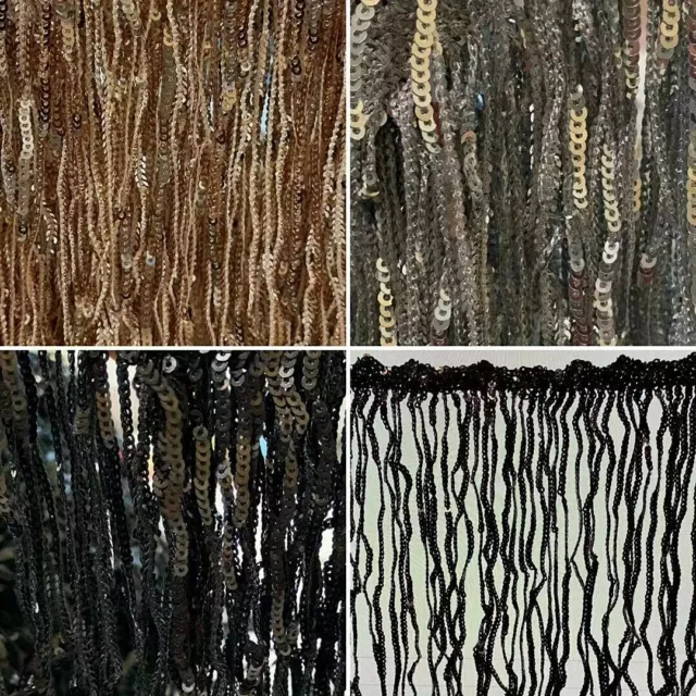 Sequin Tassel Fringe Fringing Trim 18cm Drop 6 Colours, Latin Costume Trimming