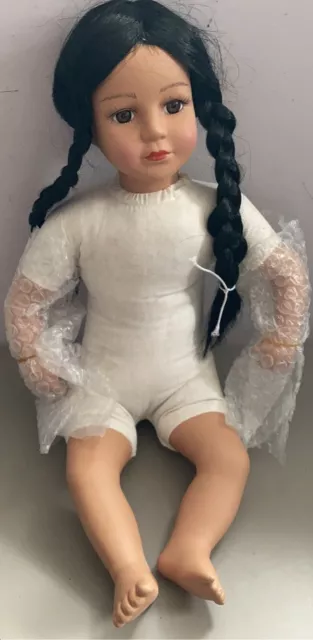 Porcelain Sitting Doll 16 Inch