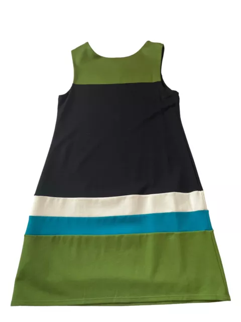 B44 Dressed Bailey Carlo Dress Womens Small Colorblock Ponte Shift Black Green 2