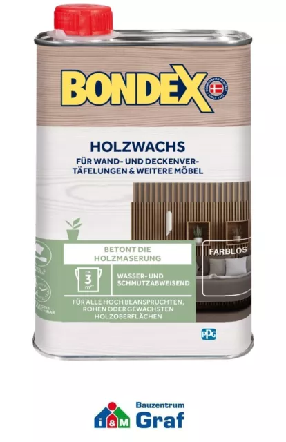 Bondex Cera de Madera Incoloro 0,25 L, para Muebles Cuidado Y Acabado #873311