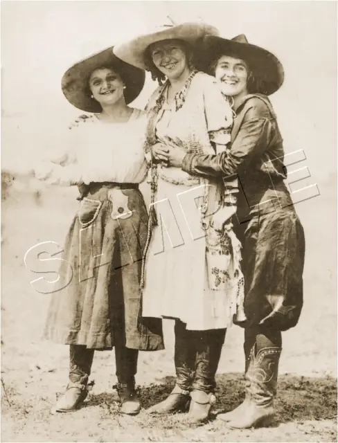 3 Antique Vintage Western Rodeo Pendleton Round-Up Cowgirls Photo *Canvas* Art