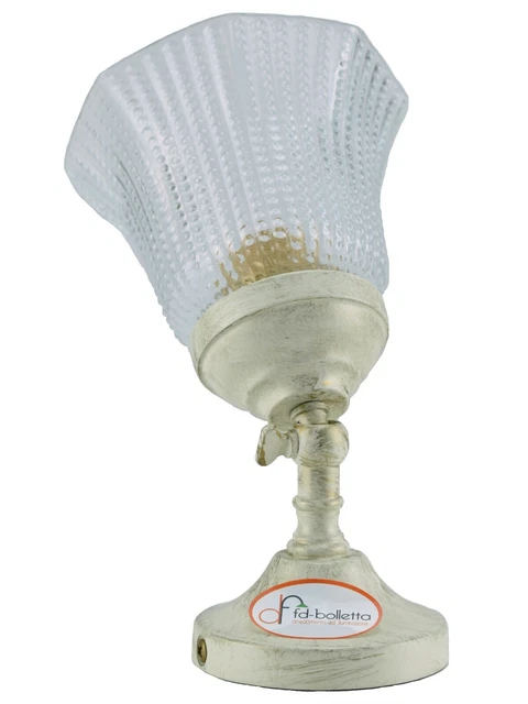 Applique ottone bianco,appliques decapè,lampada parete liberty da interno an26 3