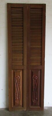 Antique Carved Pair Mexican #84-Primitive-28 x 81-Barn Doors-Rustic