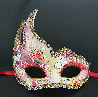 Mask from Venice Colombine Swan Red Golden for Child Or Small Face 22624