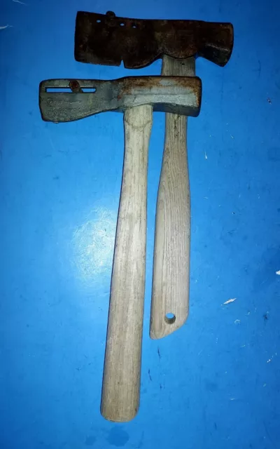 Vintage 2 Roofing Hatchets, Good Handles, Stanley No. 59-135  & AJC