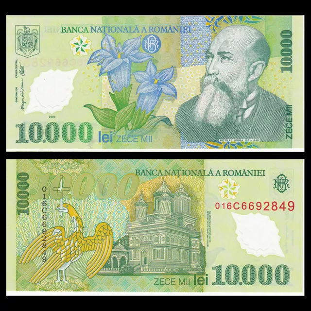 ROMANIAN- 10000 lei, 10,000 LEI, from 2000, POLYMER NOTES UNCIRCULATED